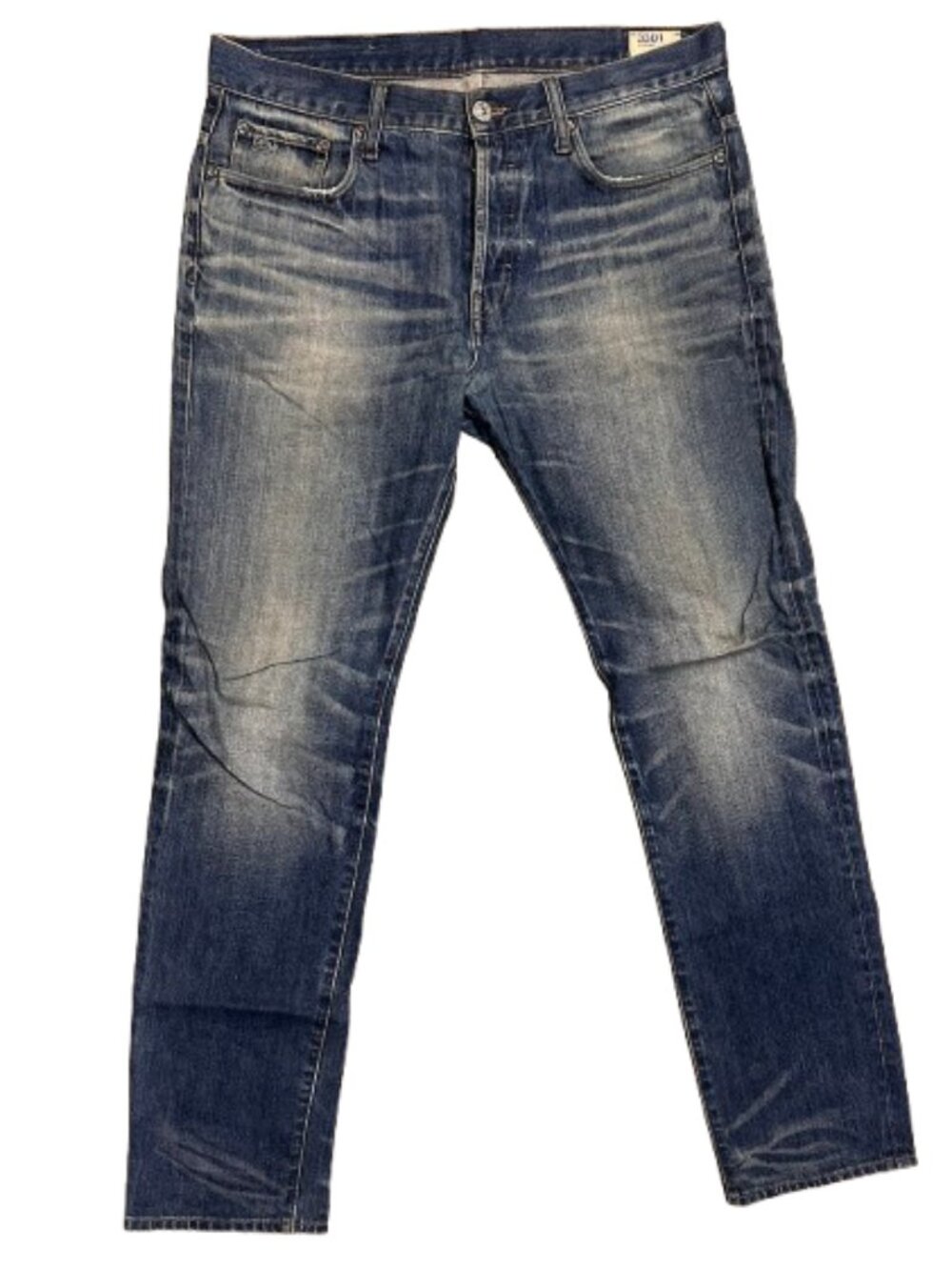 Men's Straight Jeans in Dark Blue Denim
